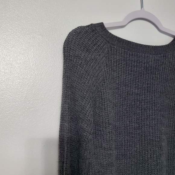 Womens Charcoal Gray Sweater Crew Neck By Brand Say What Sweater XS - Picture 9 of 11